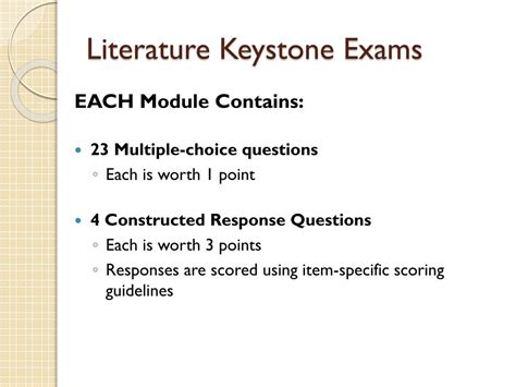 We conducted a. . Keystone literature exam